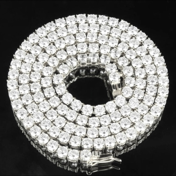 Other - Premium Tennis Chain White Gold/ Silver 4mm💎